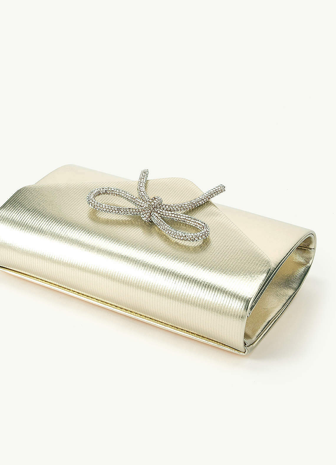 front Pochette en strass à décor de nœud