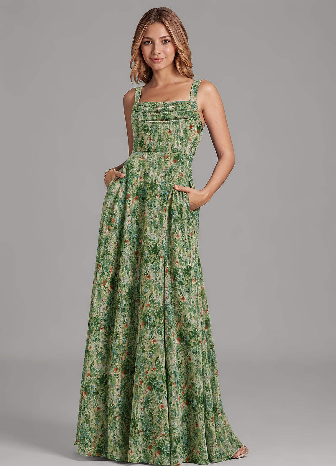 meadow green bridesmaid dresses Azazie Shaude crafted from luxurious satin styleattribute-floral ALO Yoga | Dresses Shoe size:38