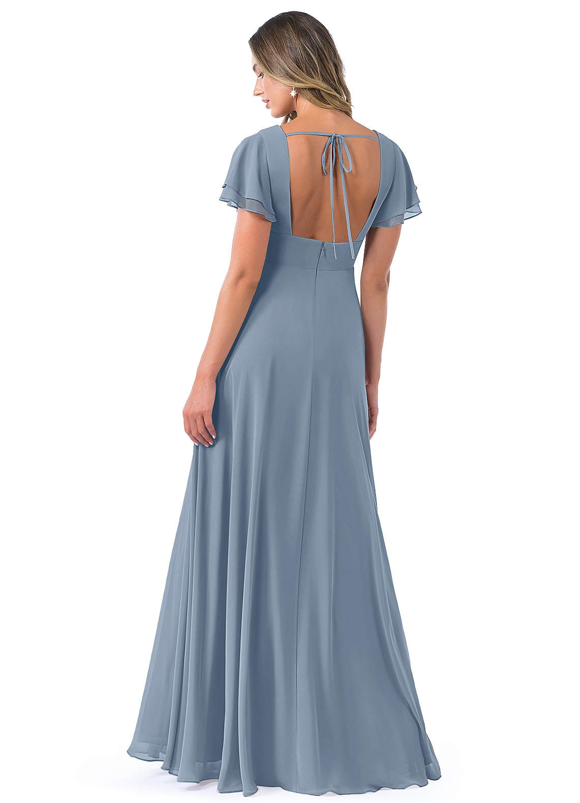 Dusty Blue Azazie Ashika Bridesmaid Dresses | Azazie