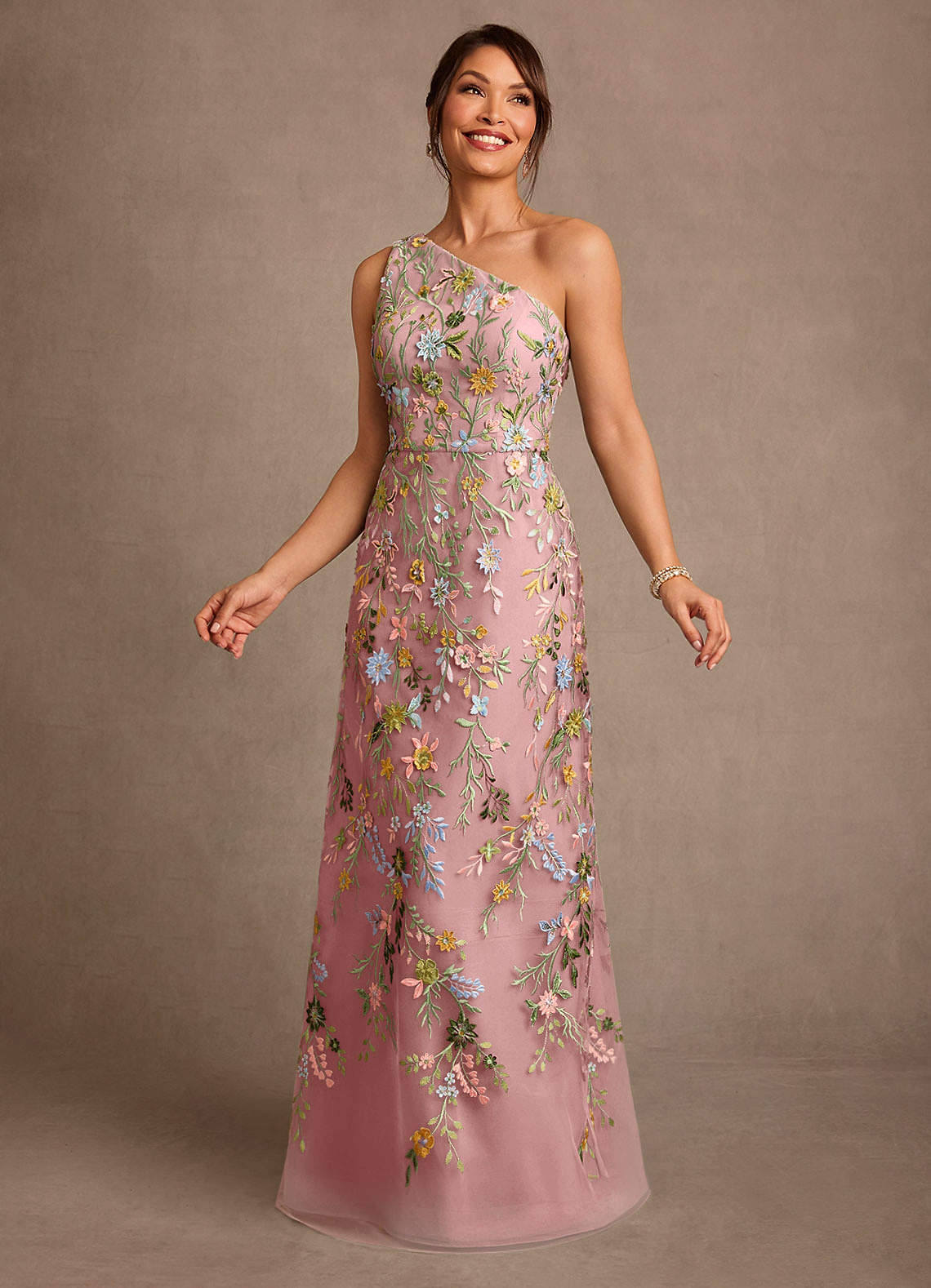 Azazie Bertie Mother of the Bride Dresses Dusty Rose A-Line Lace Dress image3