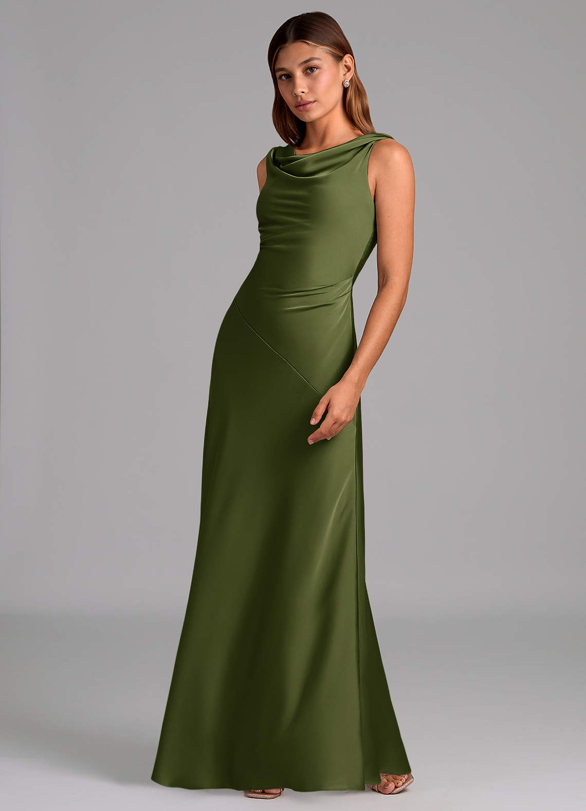 satin a line bridesmaid dress Rose Gold Bridesmaid Dress Matte Satin Size XL