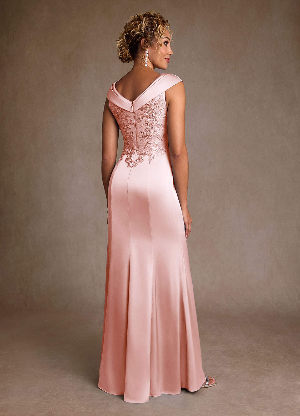 Azazie Santa Monica vestidos de madre de la novia Vestido de Rosa Rubor de Encaje de Corte en A image1