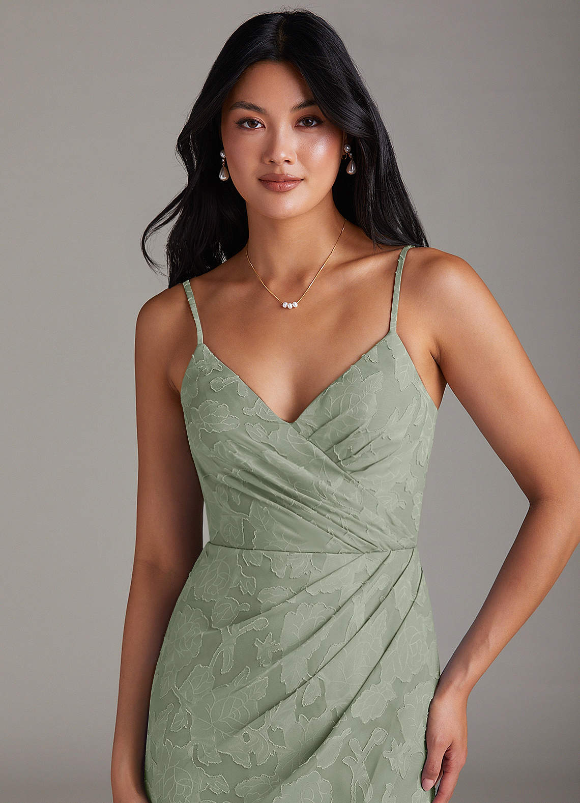 Azazie Maci Agave Floral Burnout Bridesmaid Dresses | Azazie