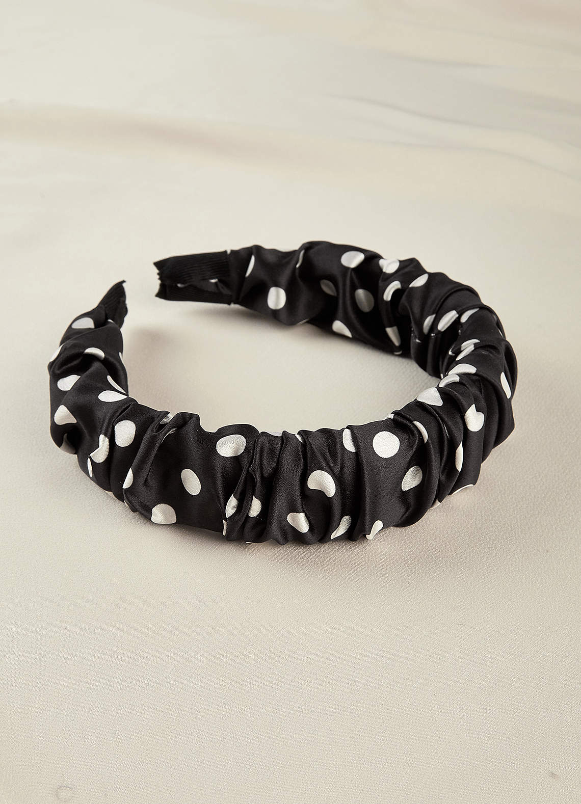 front Polka Dot Scrunched Headband