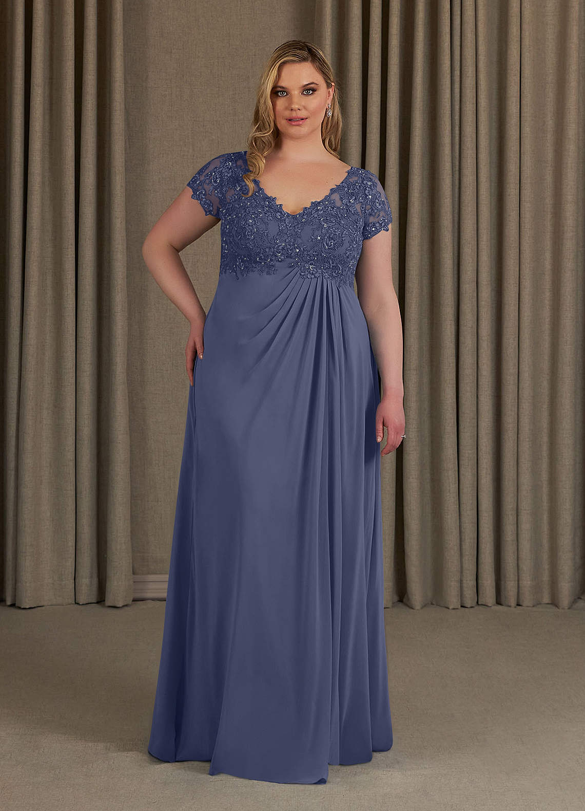 Azazie Jetta Mother of the Bride Dresses A-Line Sequins Chiffon Floor-Length Dress image1