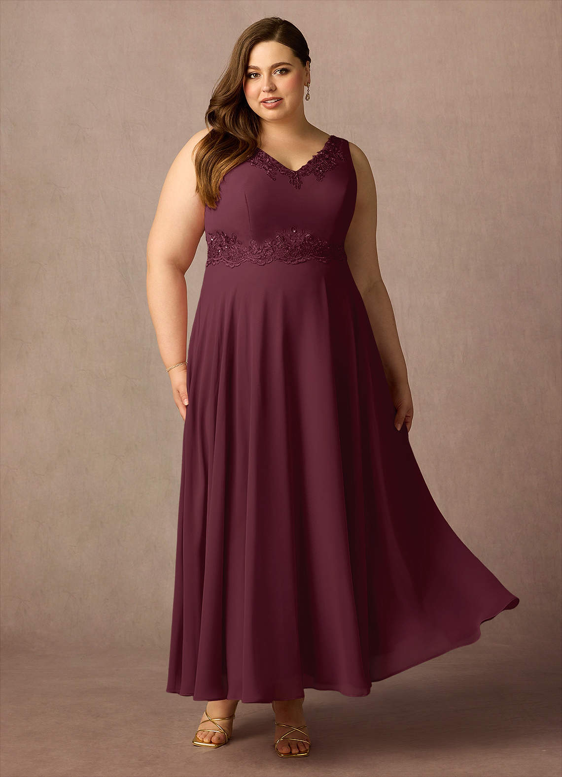 Azazie Devana Mother of the Bride Dresses Cabernet A-Line Sequins Chiffon Dress image12