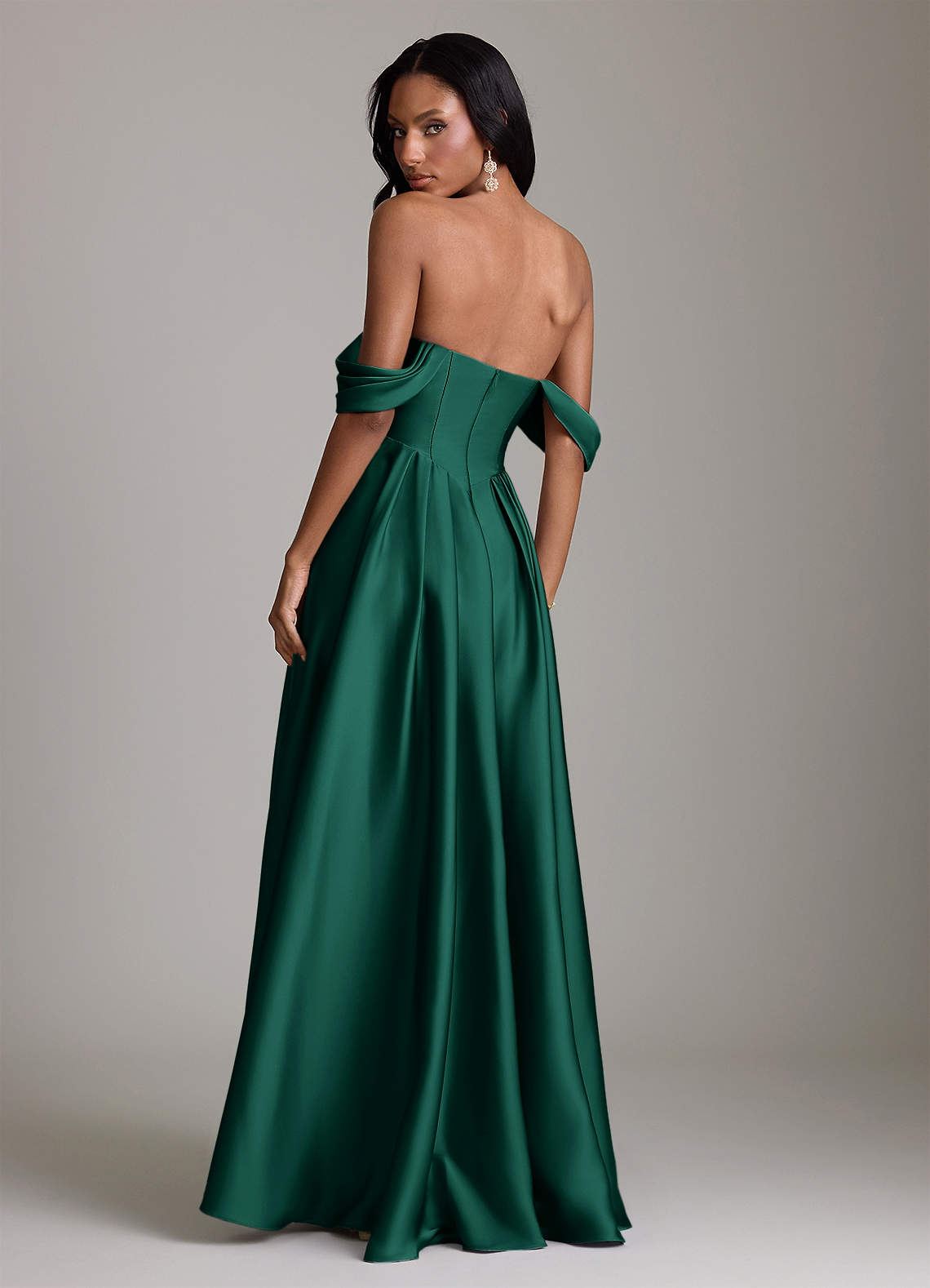 slim fit dress slacks Emerald Green Satin Engagement Dresses Lace Off Shoulder Ball Gown –  alinanova