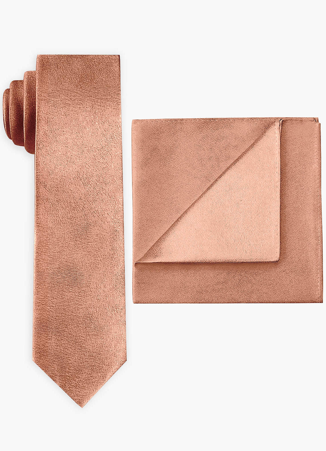 front Metallic Satin Wide Tie and Pocket Square Set