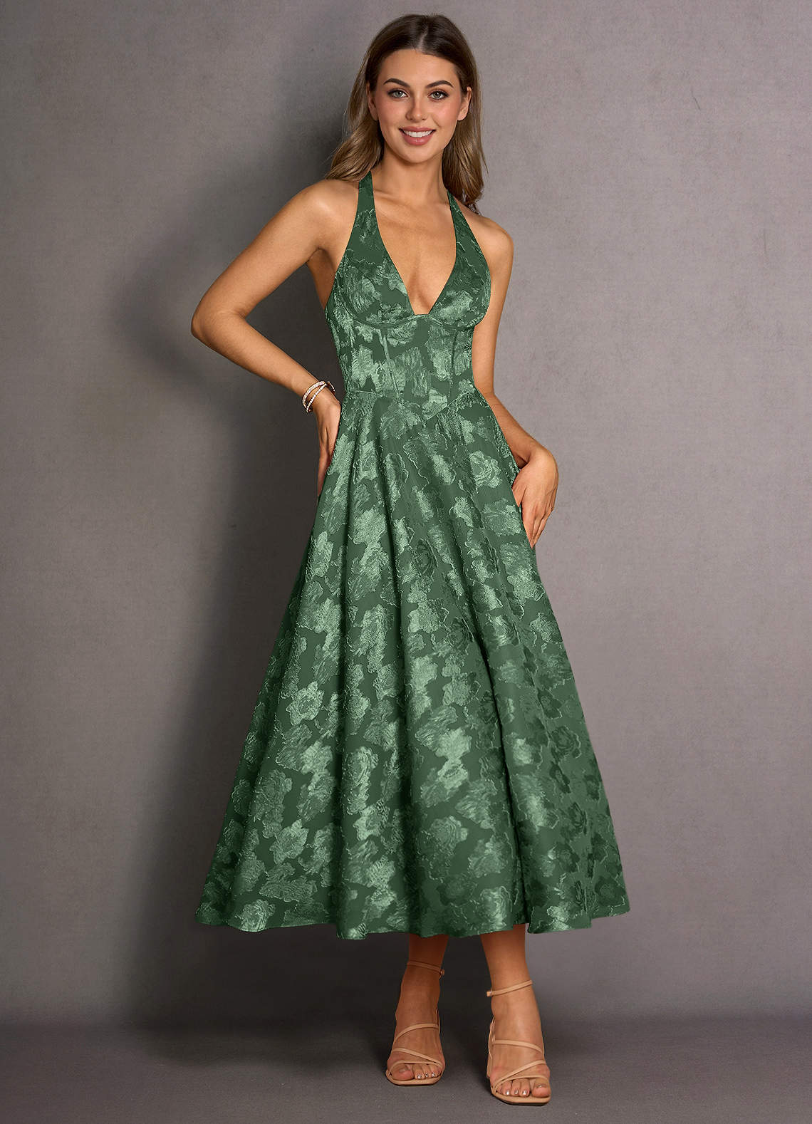 Isabeau Eucalyptus Midi Dress | Azazie CA Isabeau Eucalyptus Midi Dress | Azazie CA