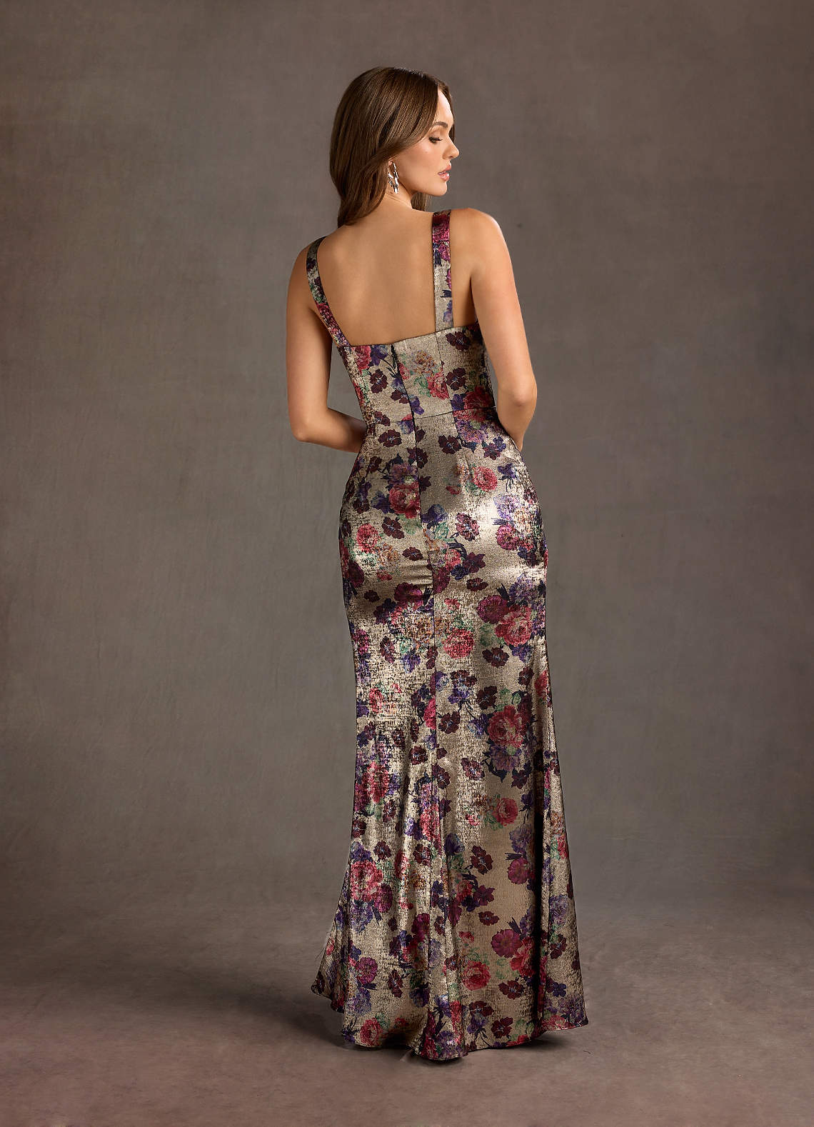 Janette Silver Metallic Maxi Dress Ready to Ship | Azazie