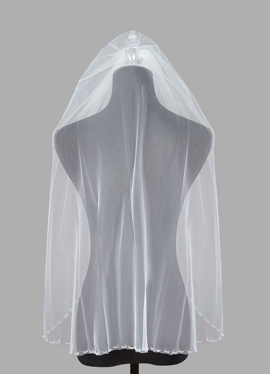 front Molly Beads Waist Length Veil