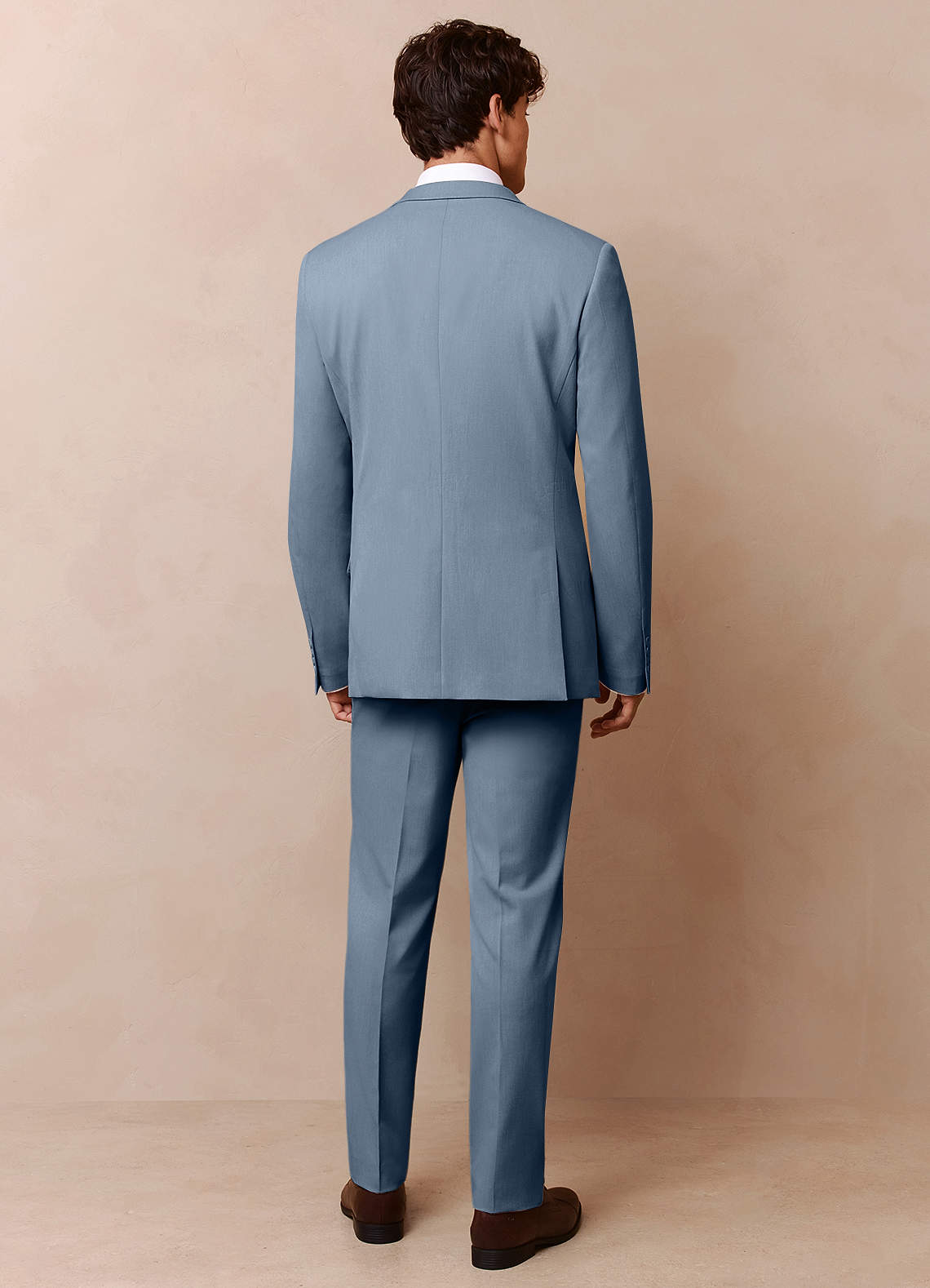 front James Dusty Blue Structured Stretch Suit Jacket