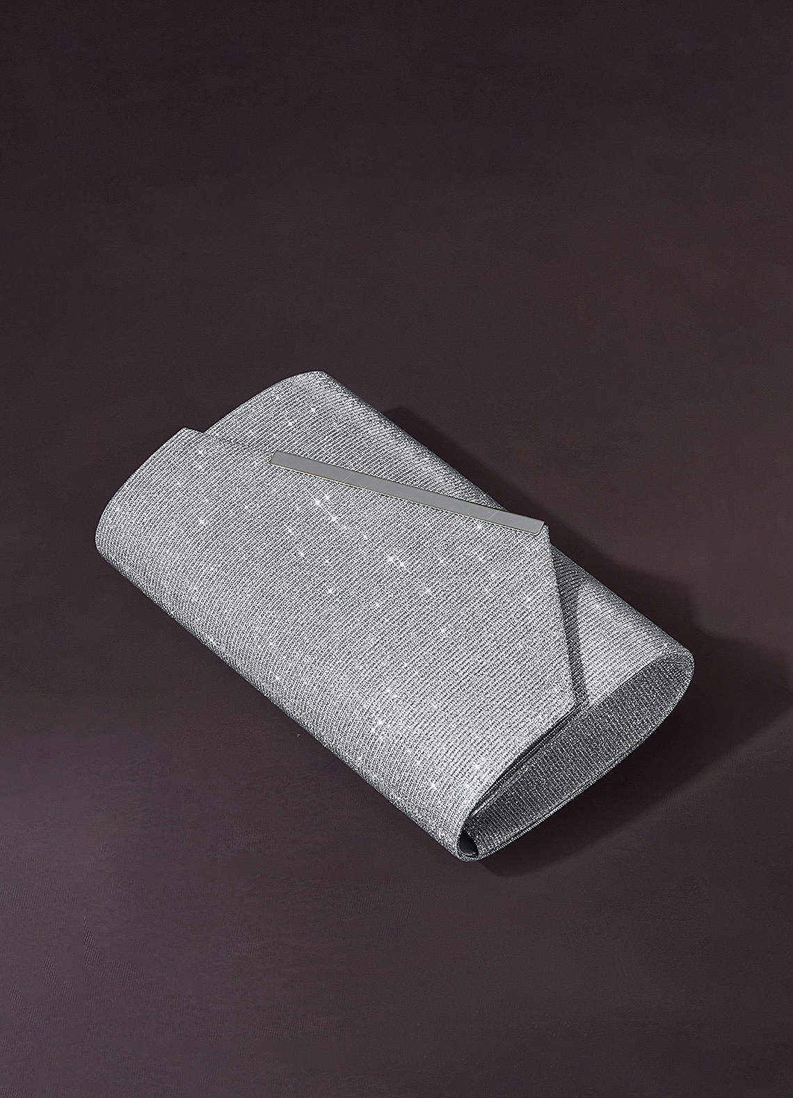 Silver Micronized Glitter Envelope Bag Azazie