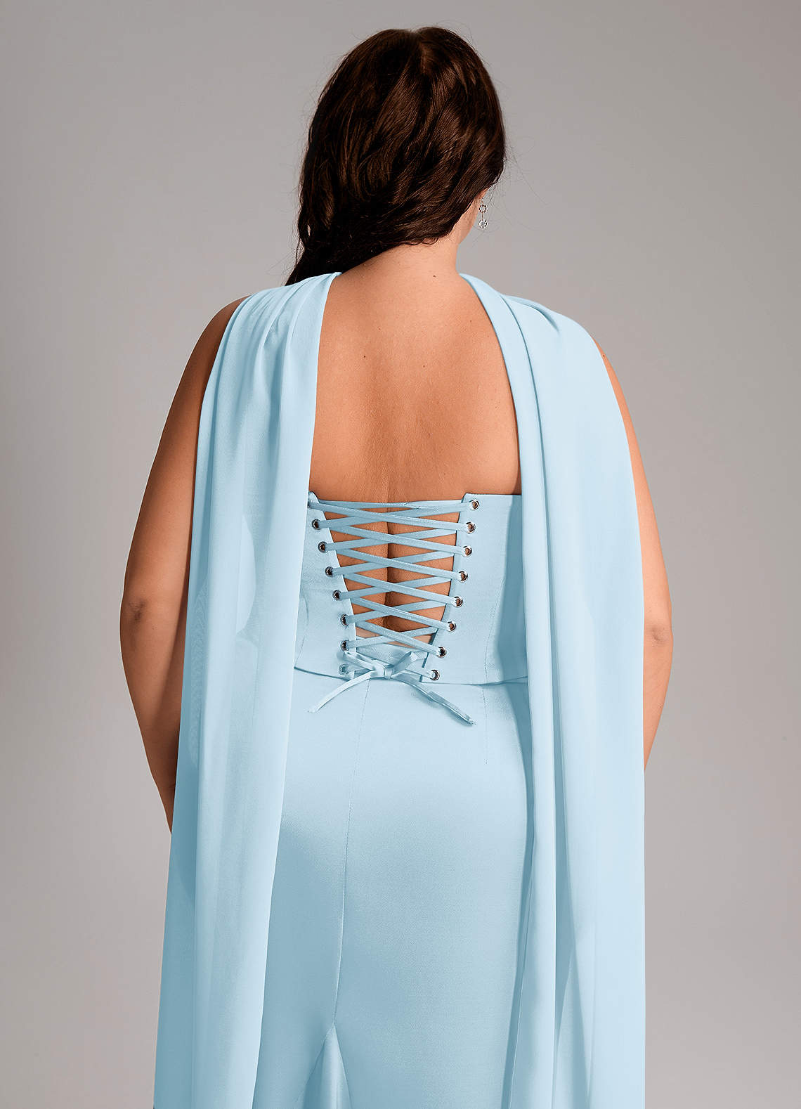 Azazie Sorrel Bridesmaid Dresses Sky Blue Mermaid Strapless Stretch Satin Convertible Dress image10
