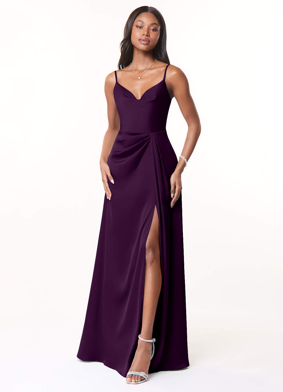 Cotton Spaghetti Straps Grape Mermaid Evening Dress Cotton Spaghetti Straps Grape Mermaid Evening Dress