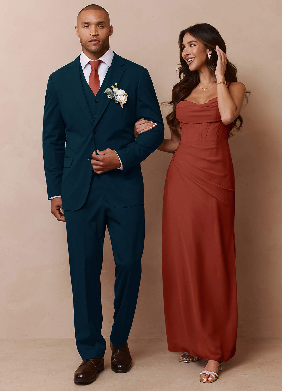 front Savile Teal Wool Blend Suit