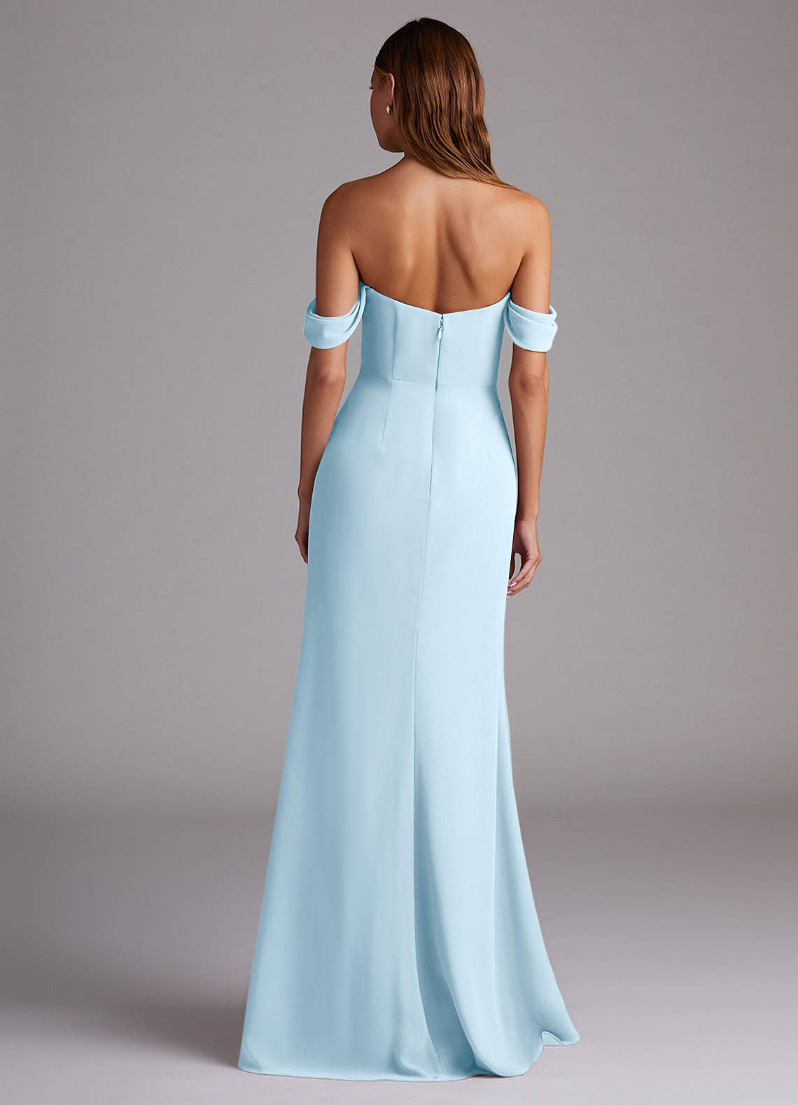 Azazie Saige Bridesmaid Dresses Sky Blue A-Line Off the Shoulder Chiffon Convertible Dress image6