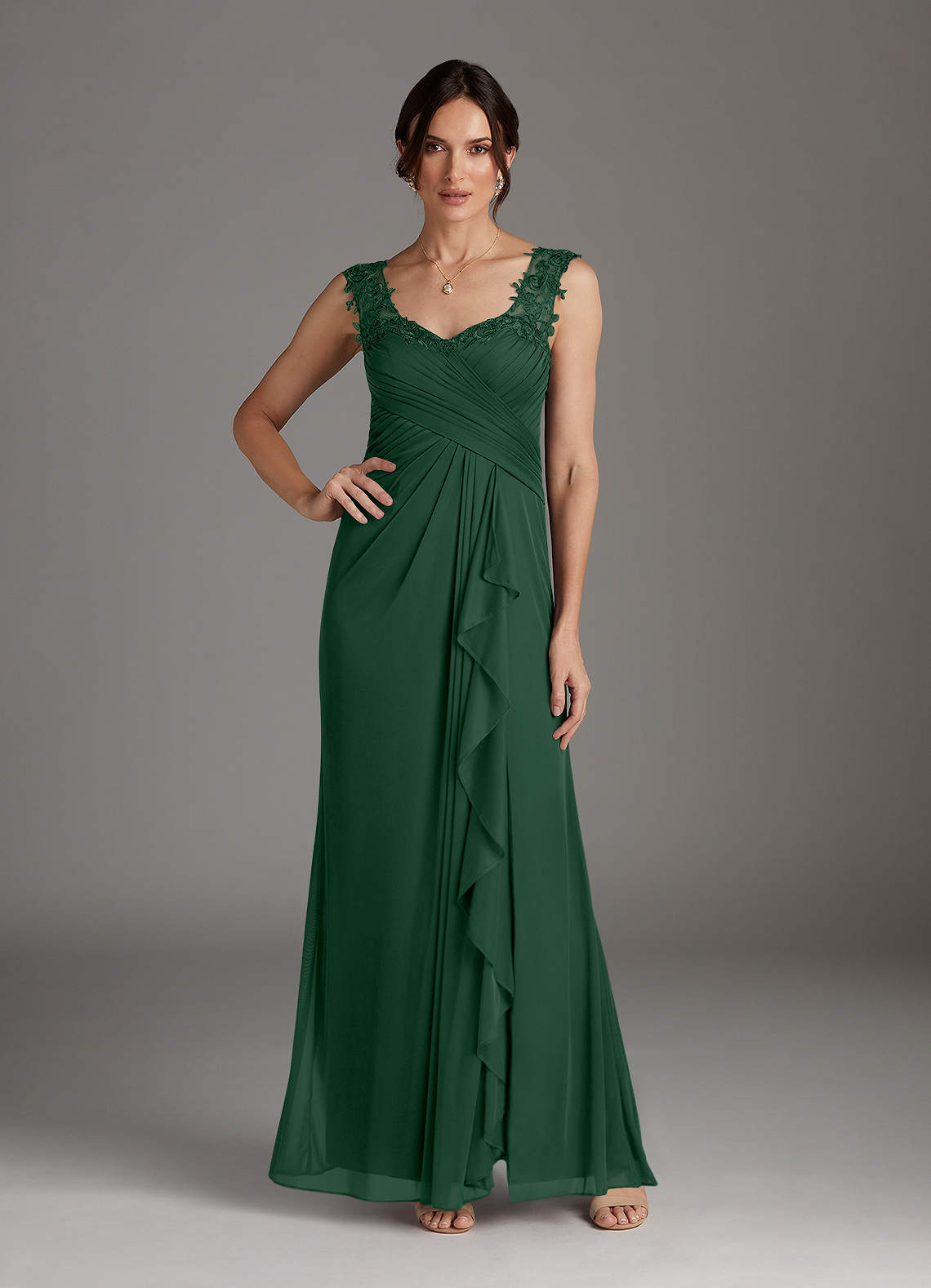 white christmas dresses Forest Green Wrap Front Empire Waist Maternity Maxi Dress Small