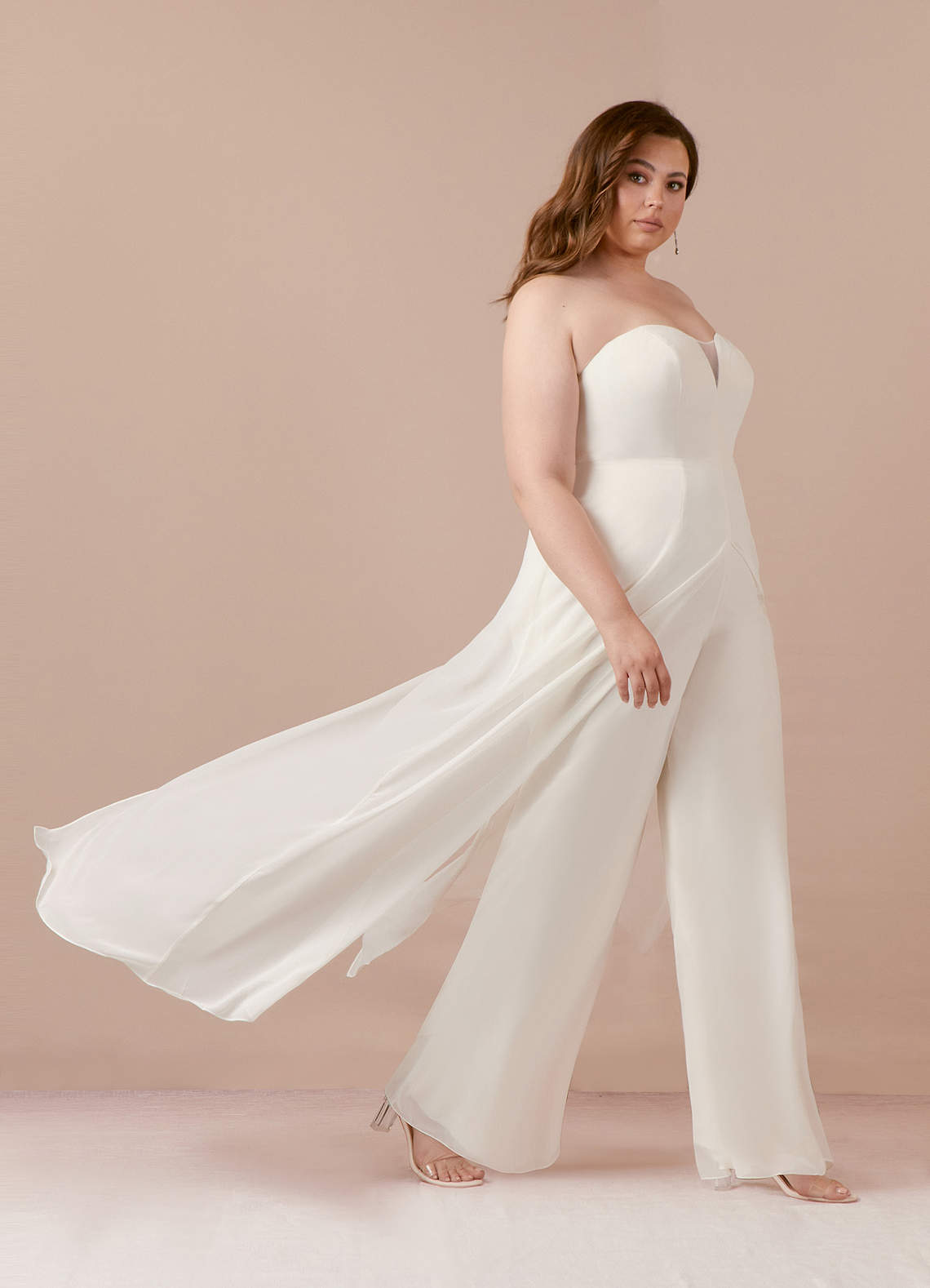 Azazie Tamara Wedding Dresses Diamond White Pant Styles Strapless Chiffon Dress image11