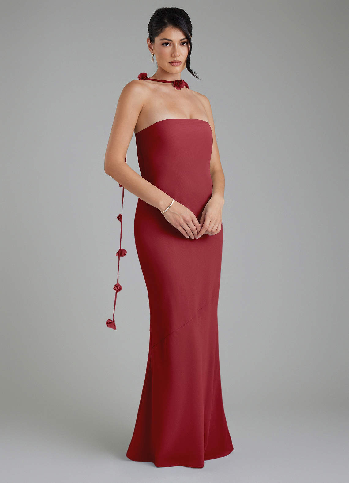 pomegranate red dress 6397 Women's Velvet Asymmetrical Drapey Dress Pomegranate Size Small