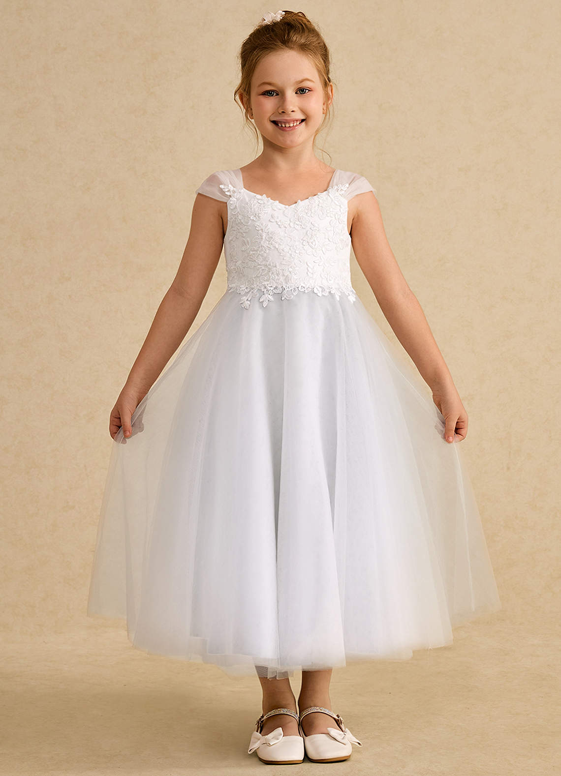 Azazie Momo Ivory White A-Line Lace Dress Ready to Ship | Azazie