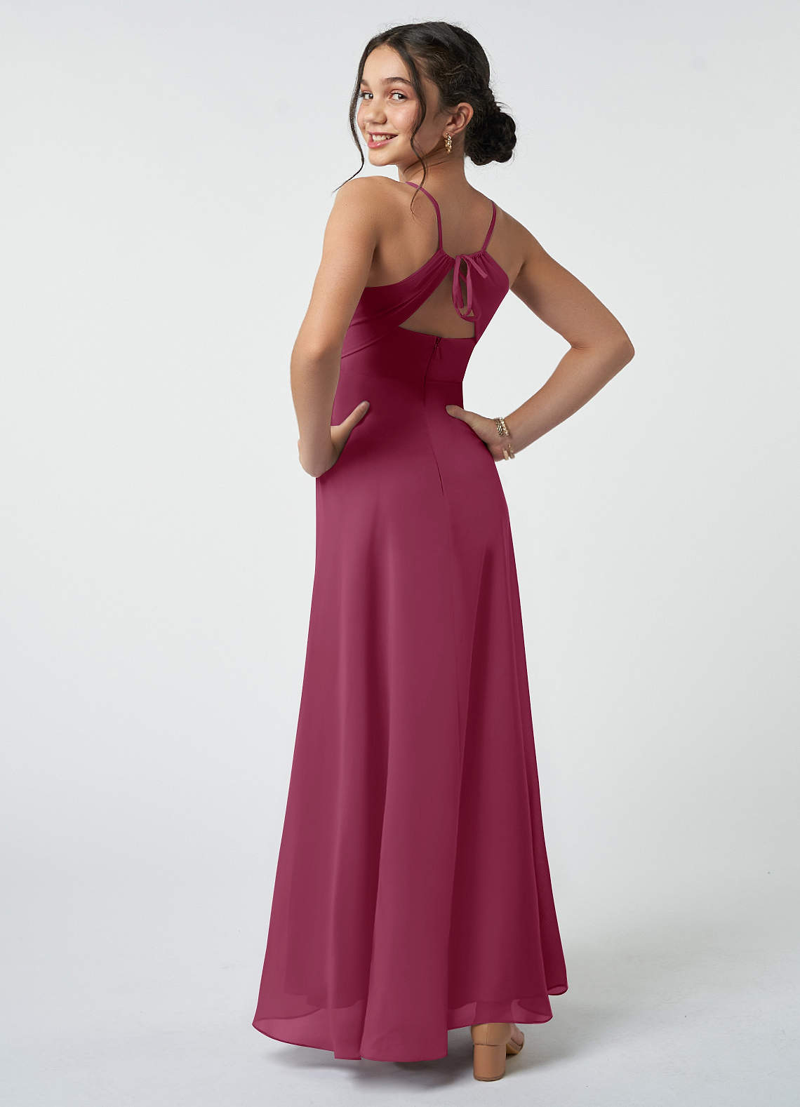 Cute One Shoulder  A-line Junior Bridesmaid Dresses Mulberry