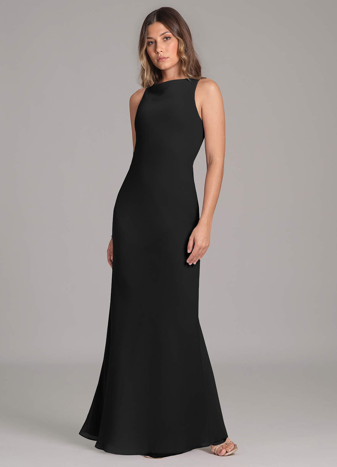 chiffon mermaid bridesmaid dresses Elitara Elegant Romantic Chiffon Matte Draped Decor Open Shoulder Strapless  Fitted Mermaid Bridesmaid Dress