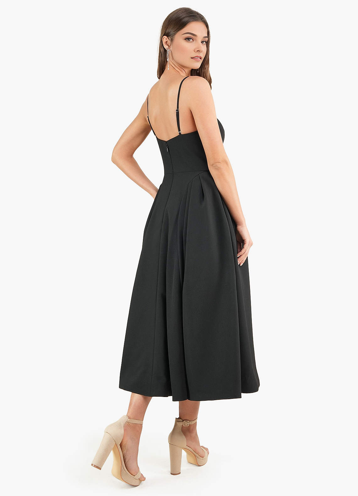 Doris color Strappy Midi Dress