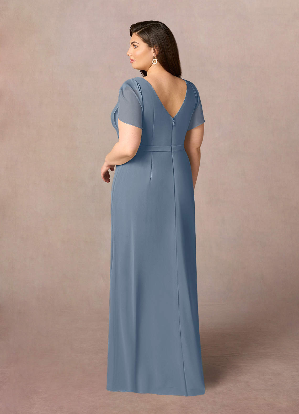 Azazie Marianne Mother of the Bride Dresses Twilight Sheath V-Neck Pleated Chiffon Dress image8