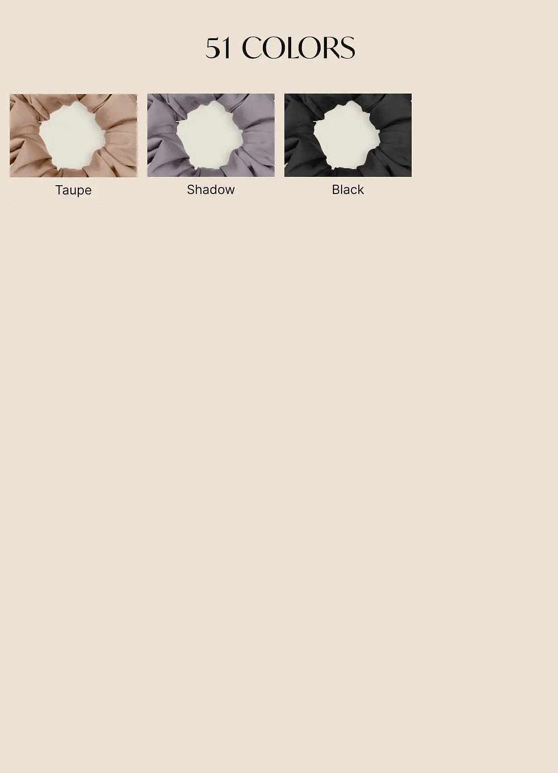 front Matching Color Bridesmaid Stretch Satin Over Size Scrunchies 3Pack