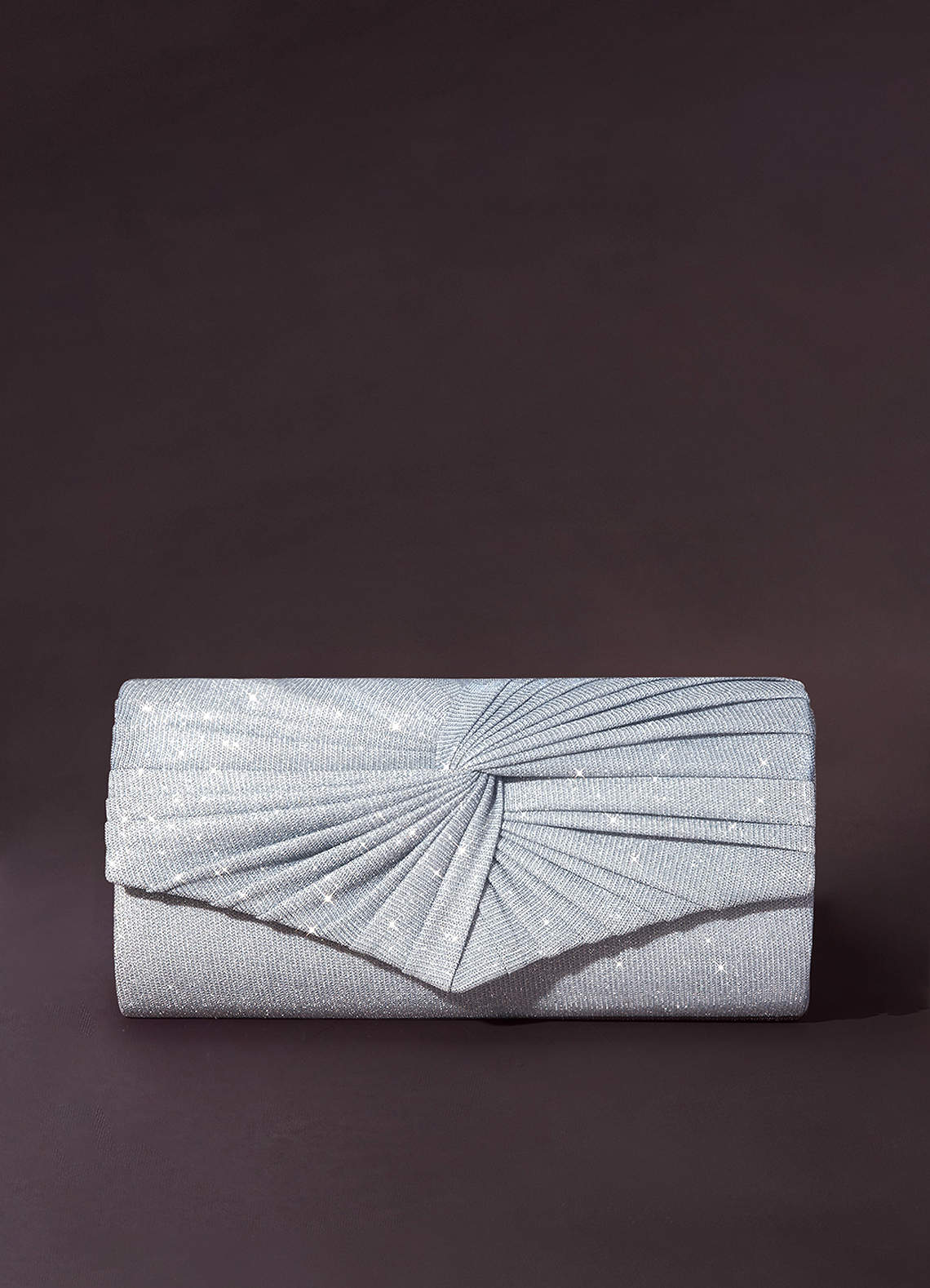 Metallic Pleated Bridal Party Box Clutch