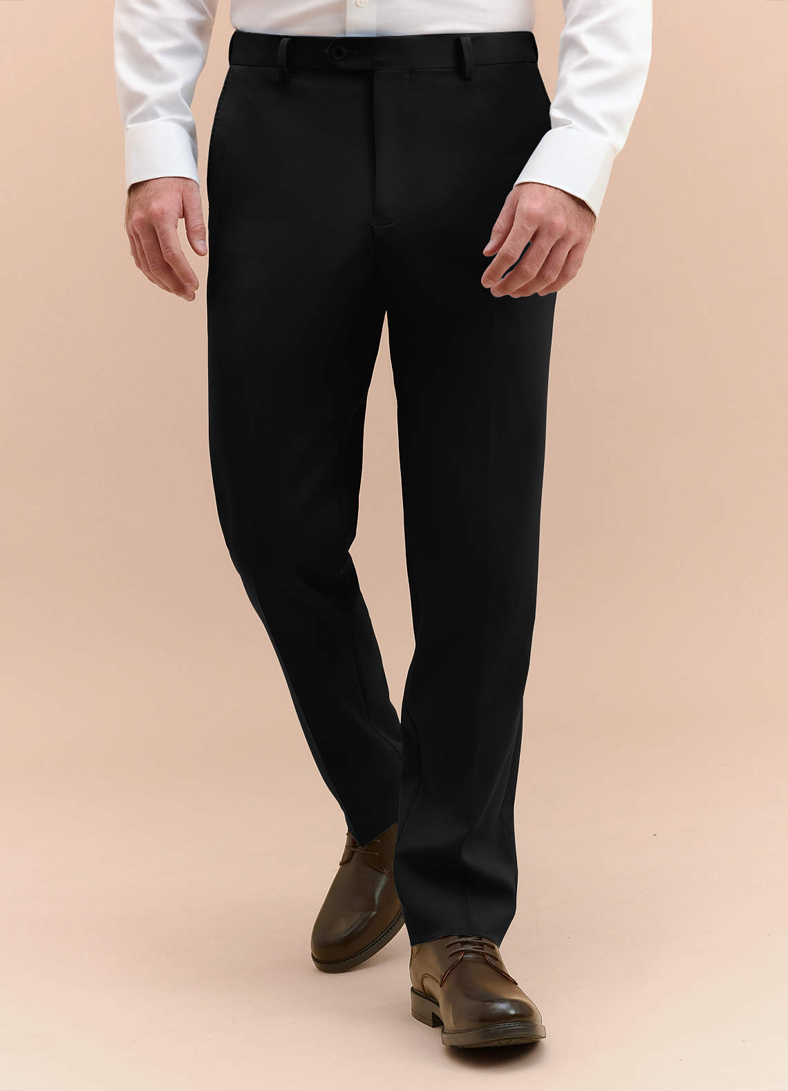 front James Black Structured Stretch Dress Pants
