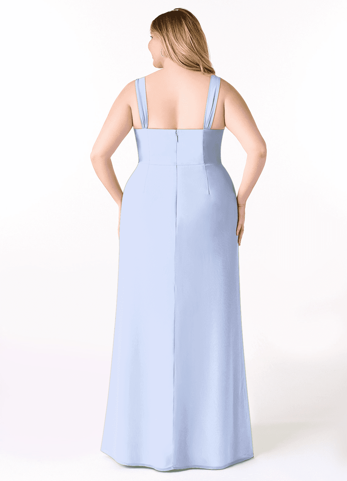 Azazie Denice Jurken voor thuis passen Jurk van Chiffon met Kolom Geplooid Agave image9