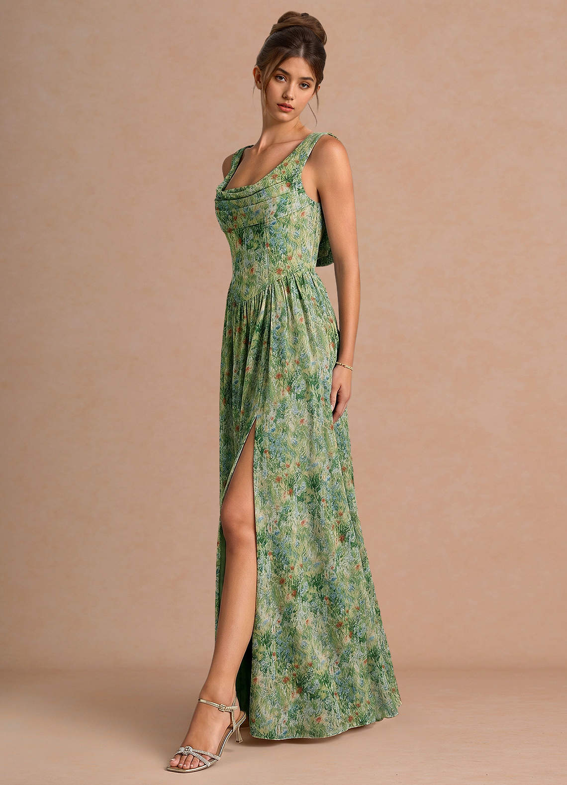 Aurore Green Floral Maxi Dress image3