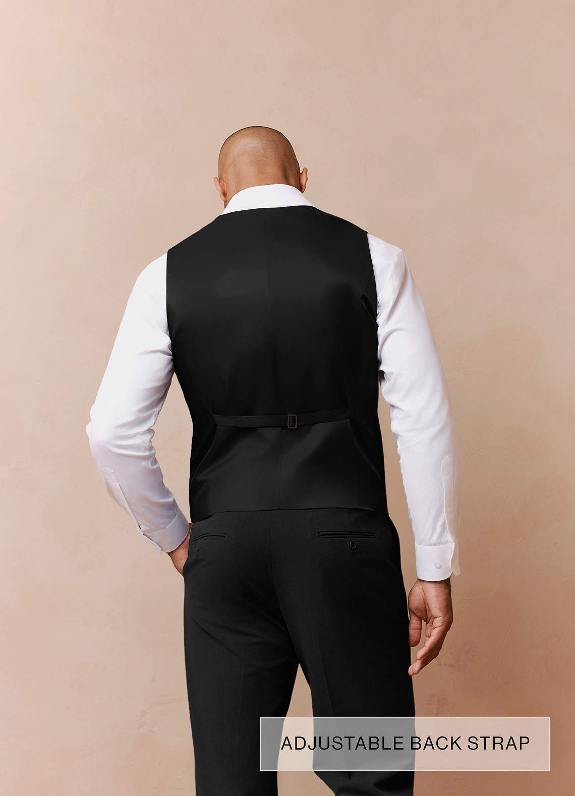 front Savile Black Wool Blend Suit Vest