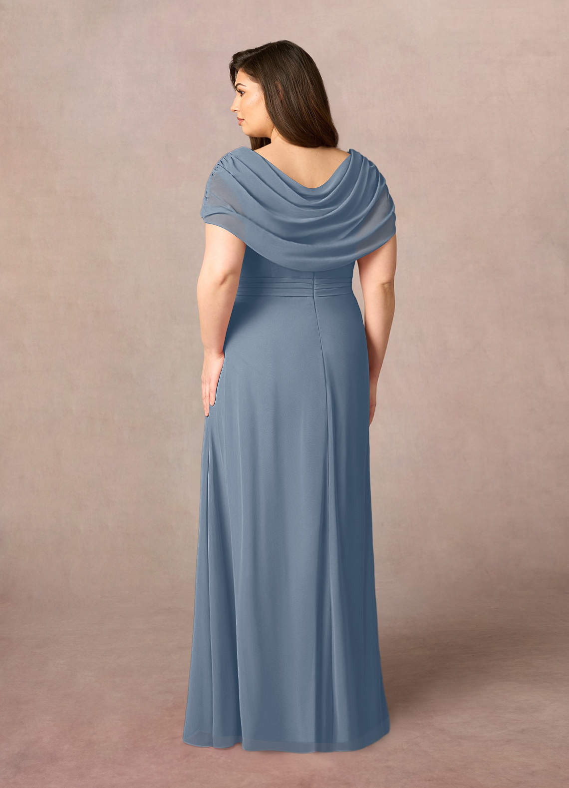 Azazie Mary Mother of the Bride Dresses Twilight A-Line Side Slit Chiffon Dress image7