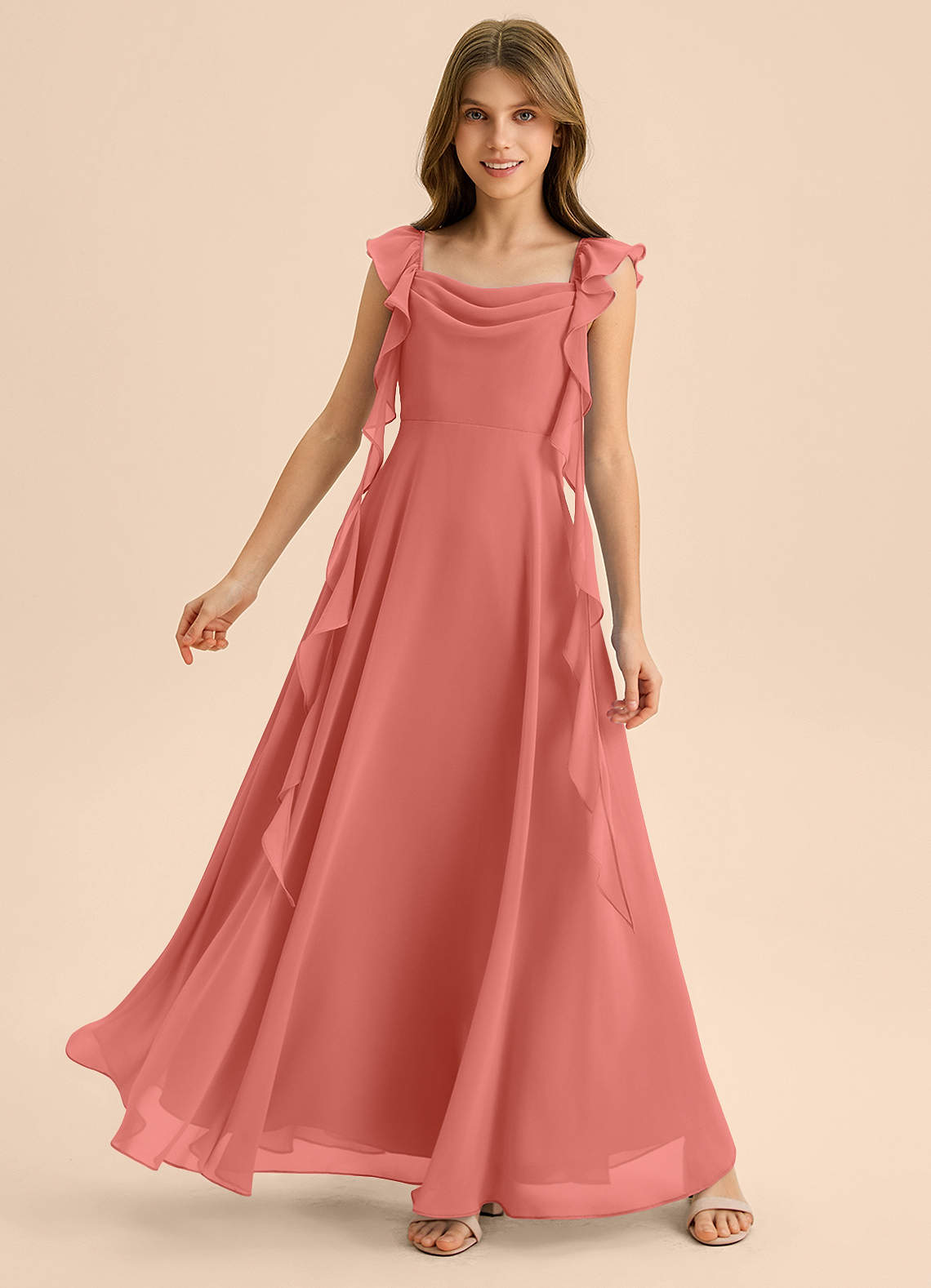 salmon pink bridesmaid dresses Blush Pink Pleating Tulle Mismatched Mermaid Bridesmaid Dresses. AB120 AlineBridal
