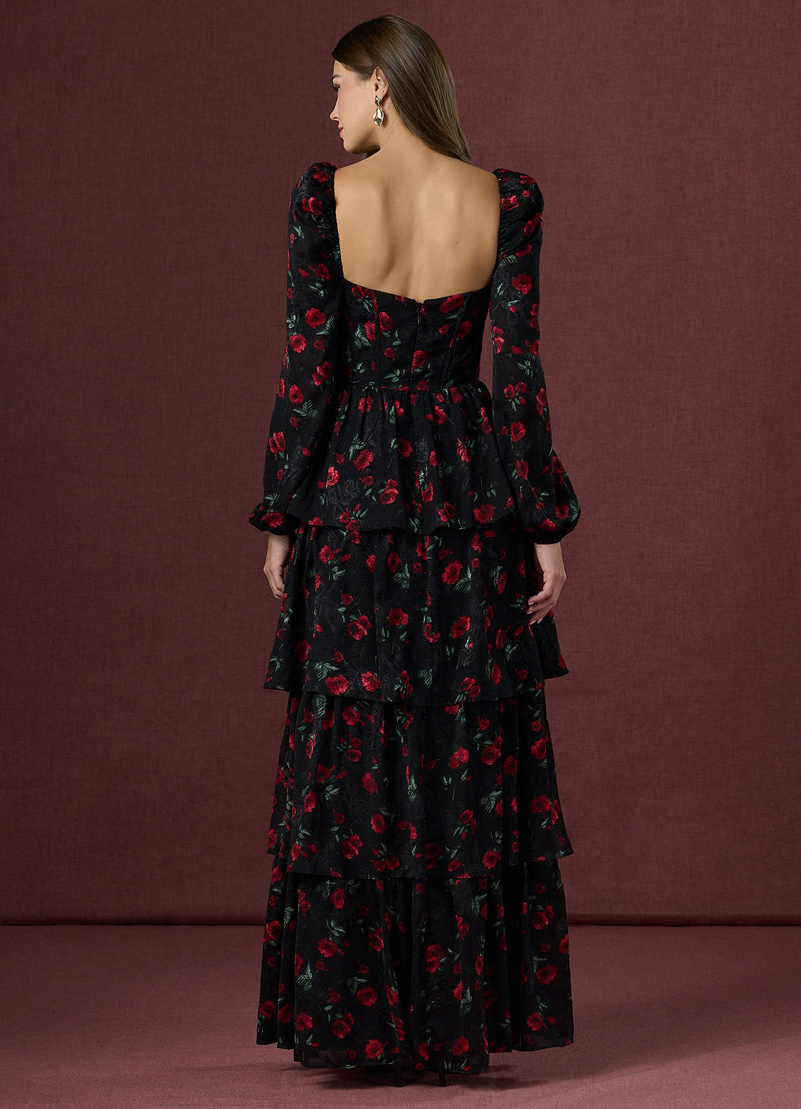 Lora Black Red Maxi Dress Ready to Ship | Azazie