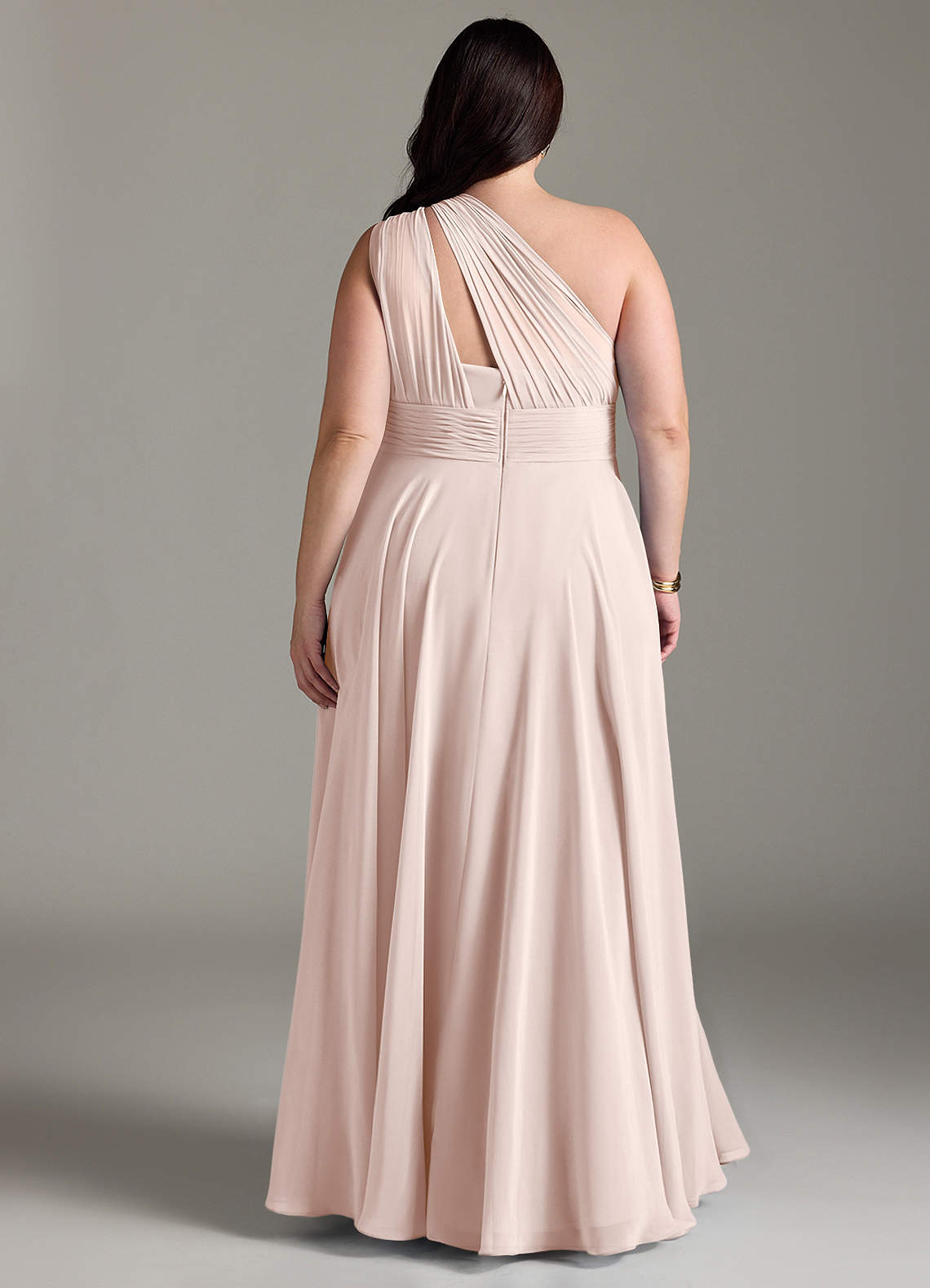 Azazie Charlize Bridesmaid Dresses Rose Petal A-Line One Shoulder Chiffon Dress image7