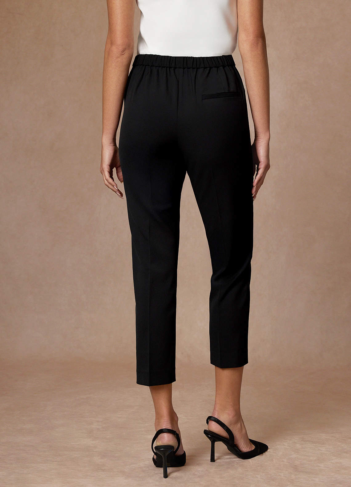 front Charlotte Black Refined Weave Pants Suit