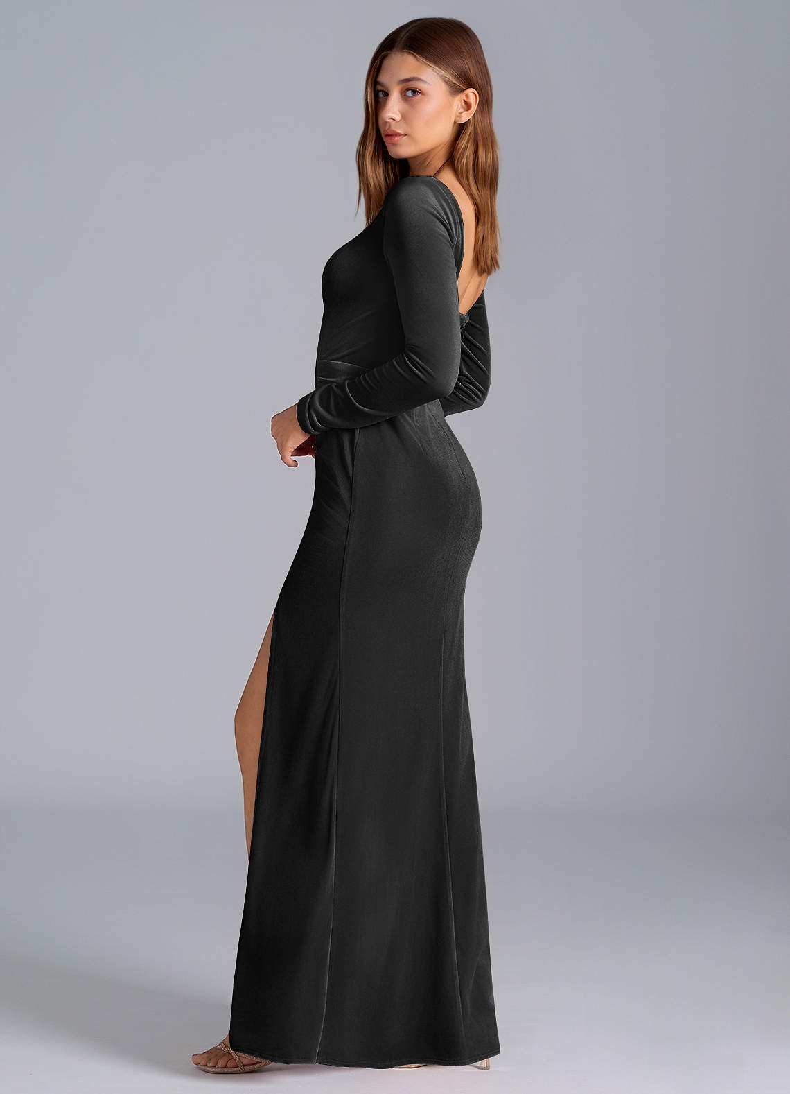 Azazie Addie Ready to Ship Burgundy Velvet Bridesmaid Dresses | Azazie