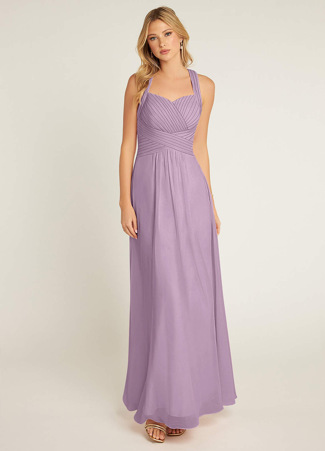Azazie Claudia Bridesmaid Dresses Wisteria A-Line Sweetheart Neckline Chiffon Dress image1