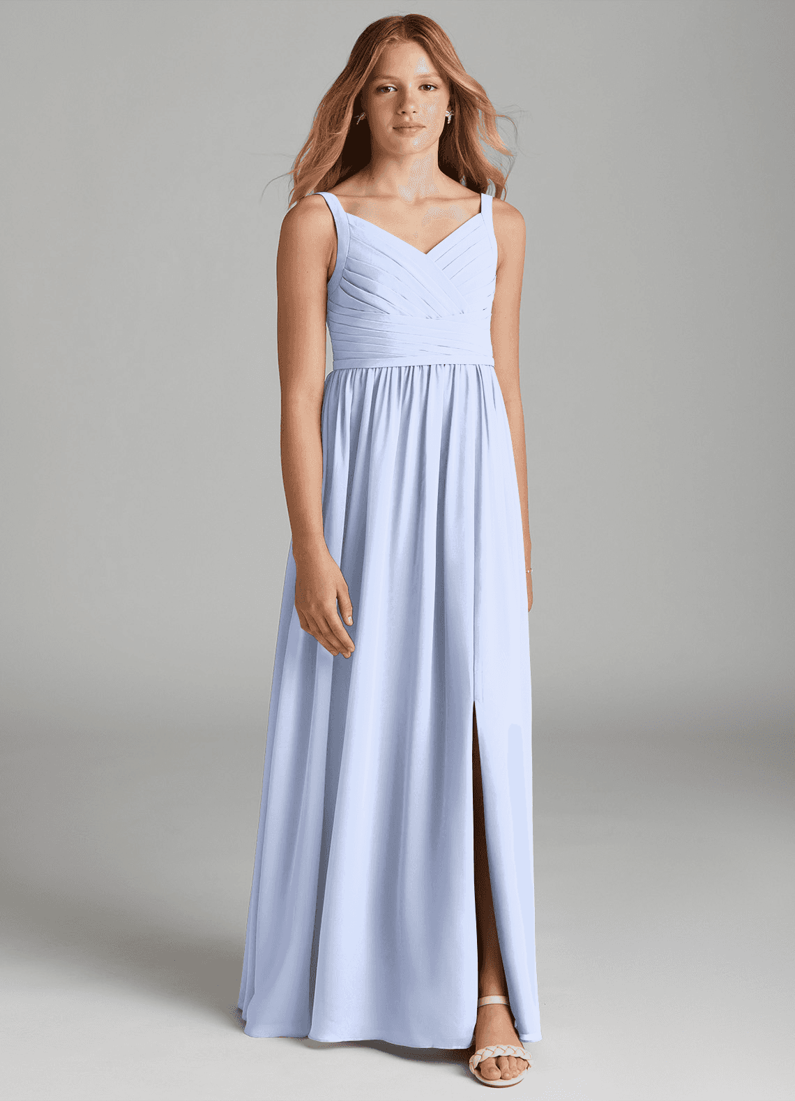 Azazie Chanel Junior Ice A-Line Sweetheart Neckline Chiffon Dress image1