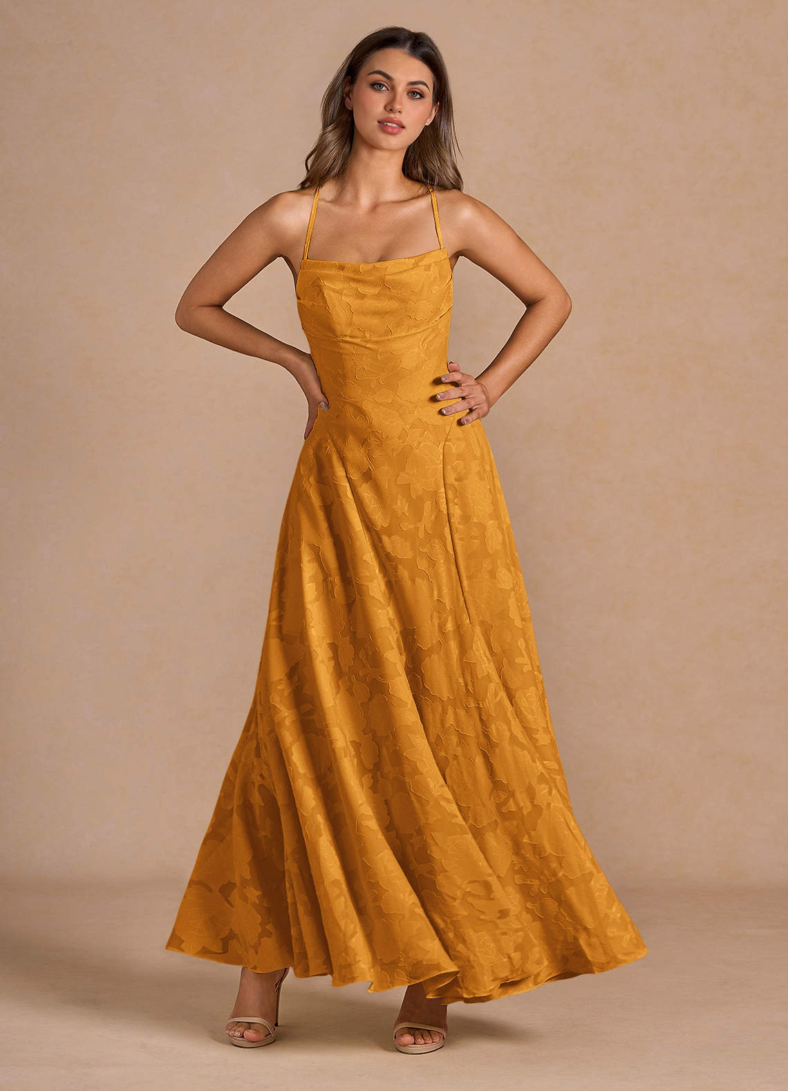 midi corset summer dress Marlo Butterscotch long corset summer dress Tate Long Sleeve Lace brand_Morilee Waistline 80cm XL Center US SIZE:8