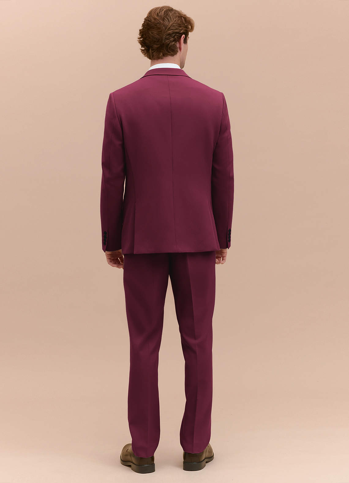 front James Burgundy Structured Stretch Suit