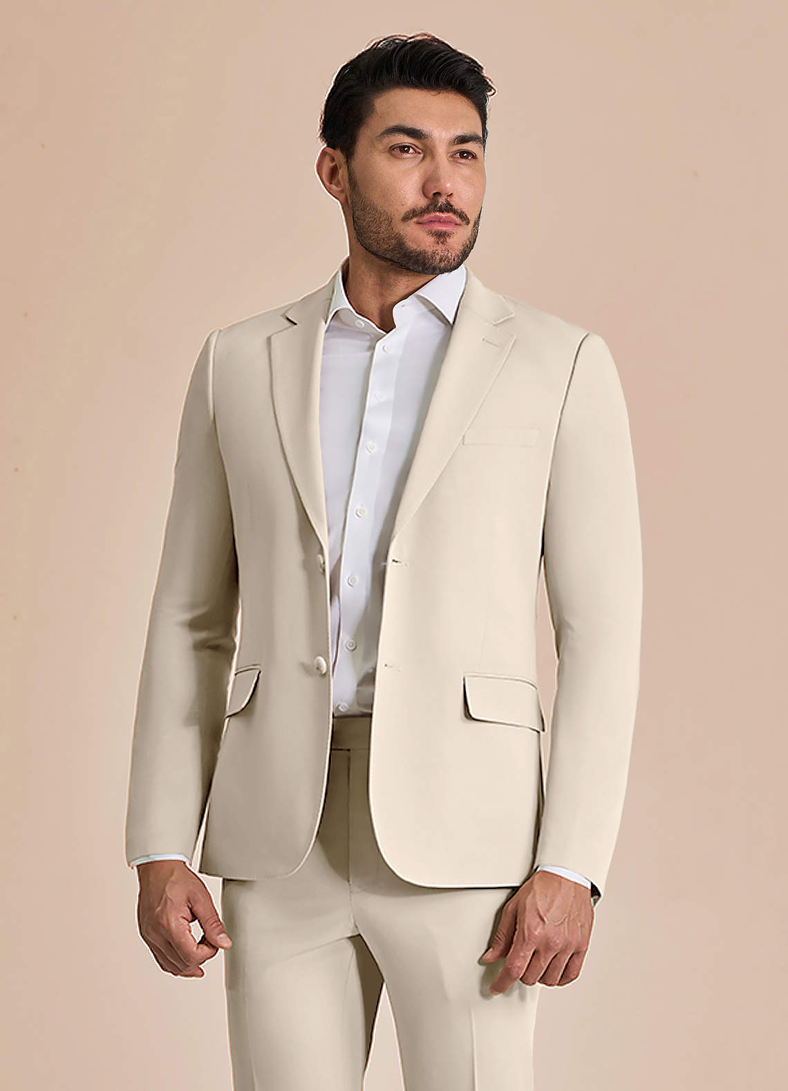front William Tan Comfort Blend  Suit Jacket