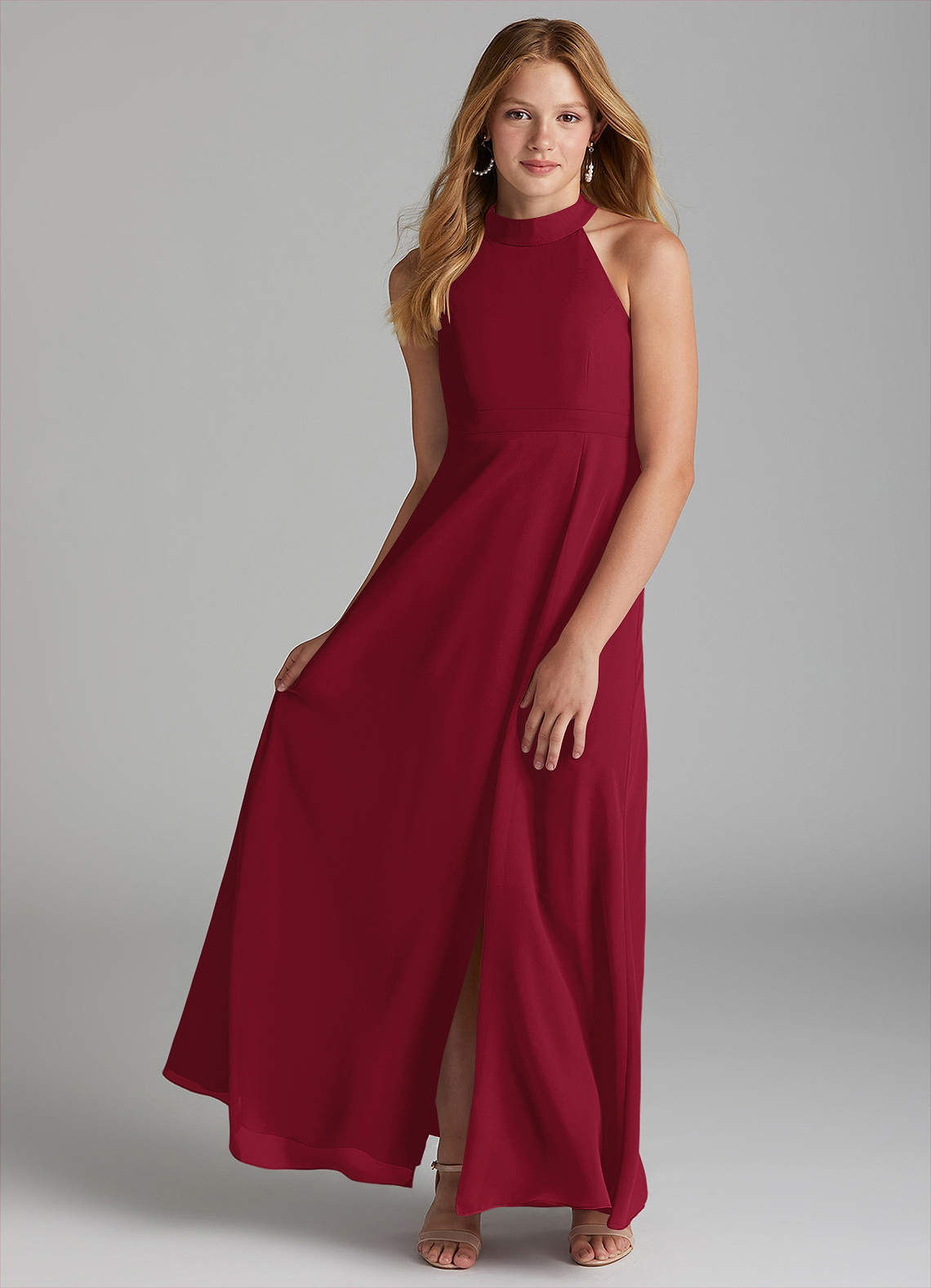 Burgundy junior bridesmaid dress hotsell