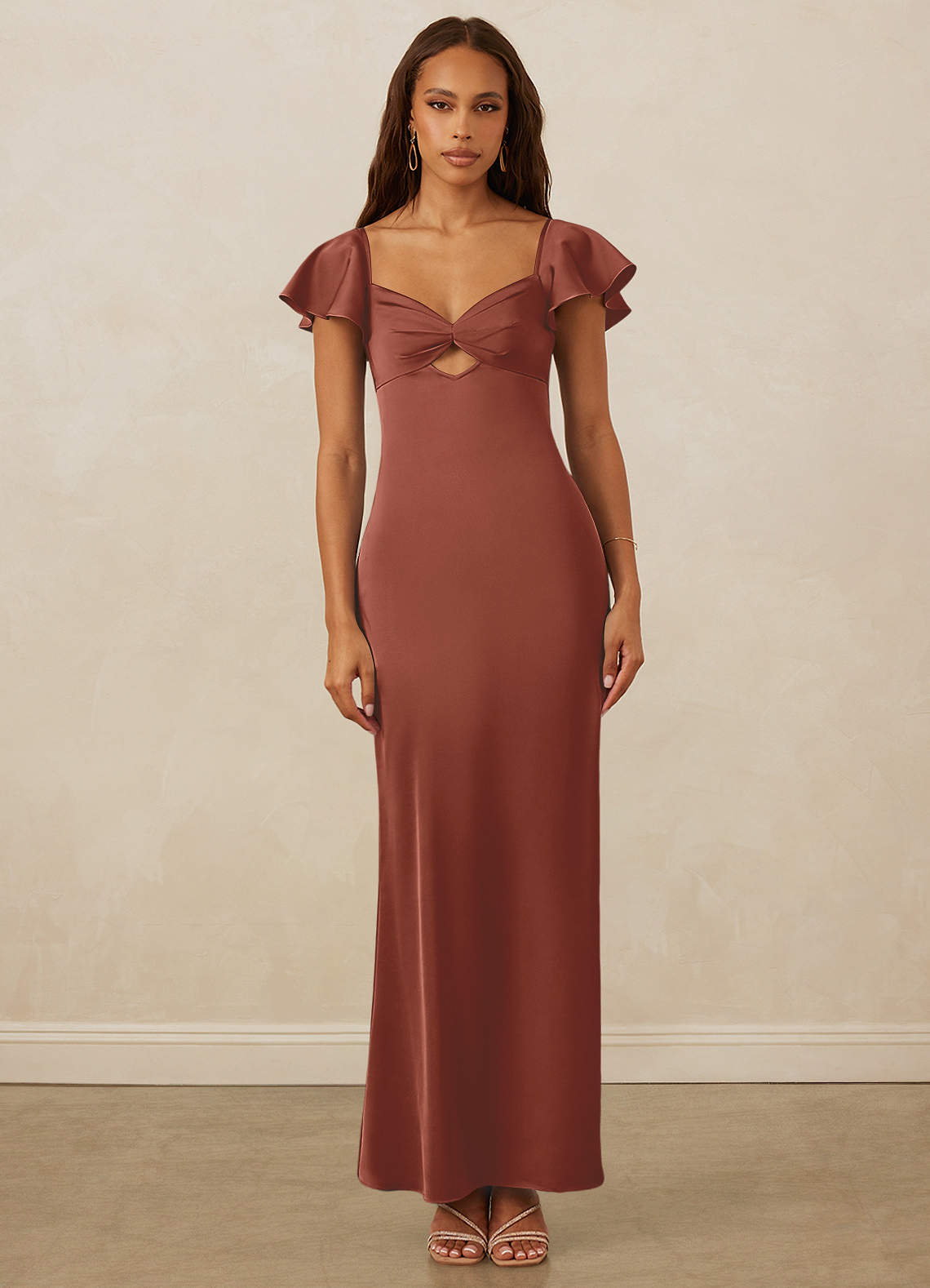 Christian Siriano Bridal for Azazie 1005 Bridesmaid Dresses Auburn Sheath Sweetheart Neckline Stretch Satin Dress image1