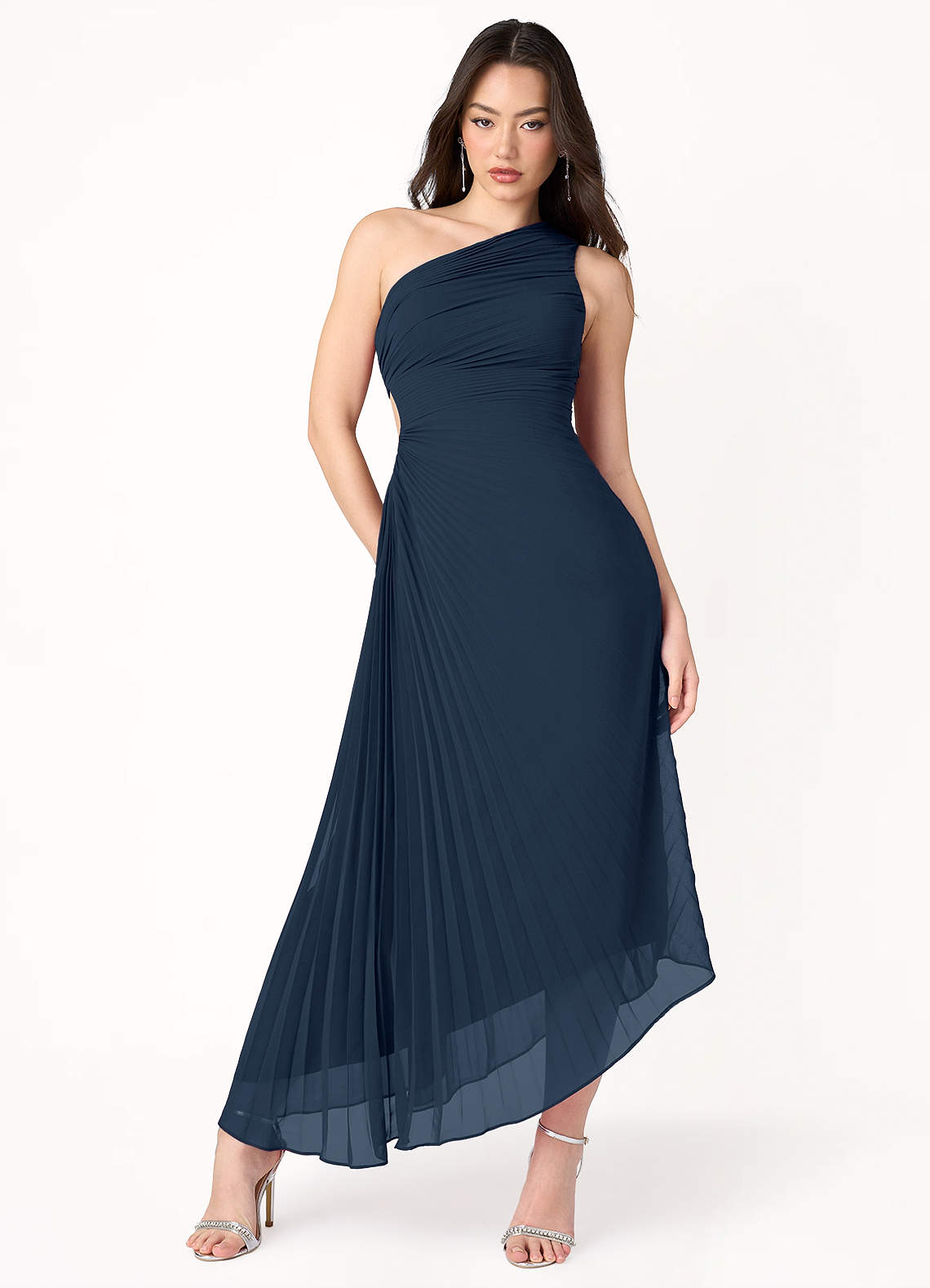 Angelina Navy Asymmetrical Dress Ready to Ship | Azazie Angelina Navy Asymmetrical Dress Ready to Ship | Azazie