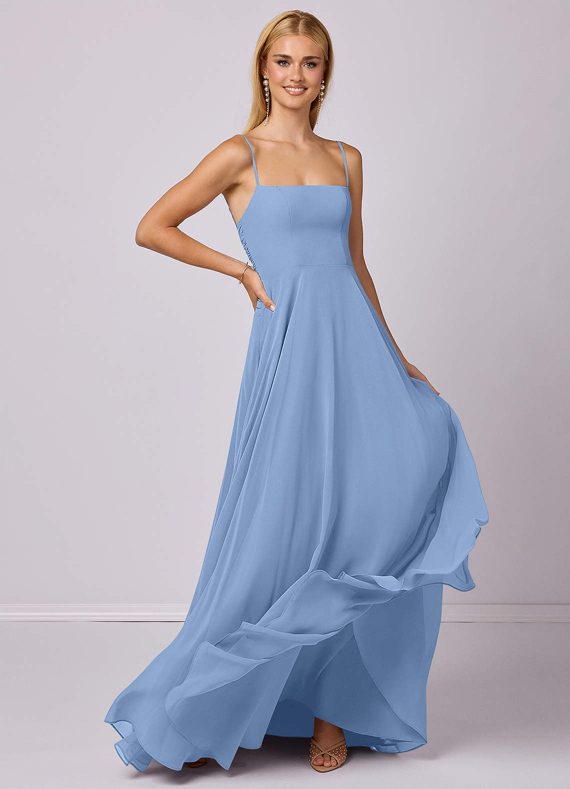 Barbie ♥ Azazie Bridesmaid Dresses A-Line Chiffon Floor-Length Dress image2